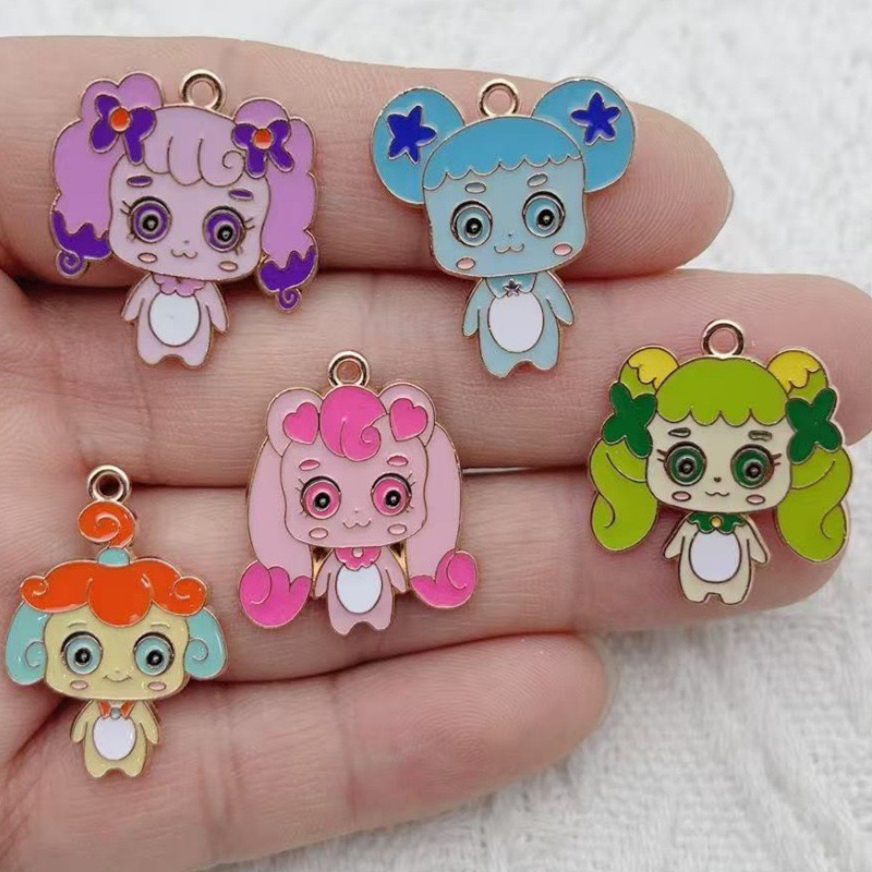 Drop Earrings - 10 adet Karikatür Sevimli Damla Yağ