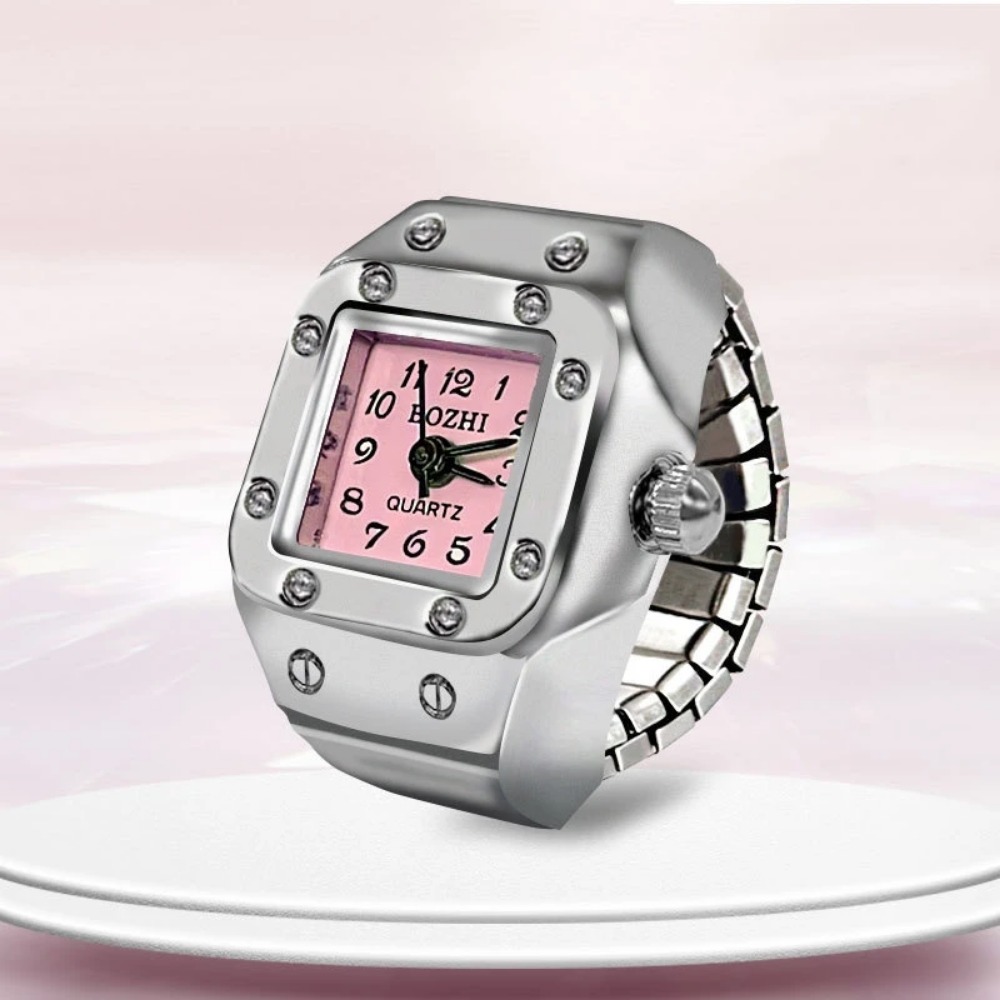 Jewelry Watches For Men - Yaratıcı Kare Kadranlı Yüzük Saat Alaşım