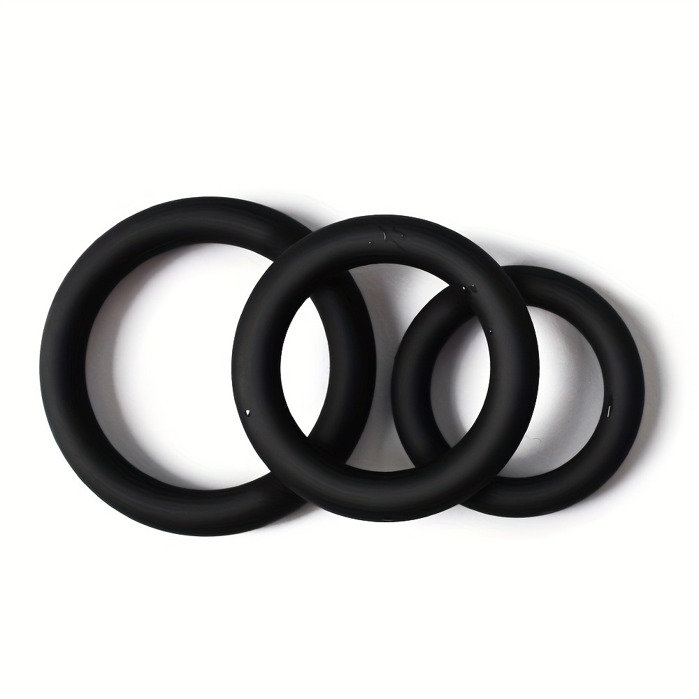 Couple Ring Set - 3'lü Silikon Penis Halkası Seti, Geciktirici