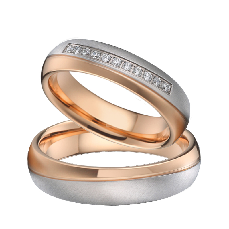 Couple Ring Set - Tasarımcı El Yapımı 18 Ayar Gül