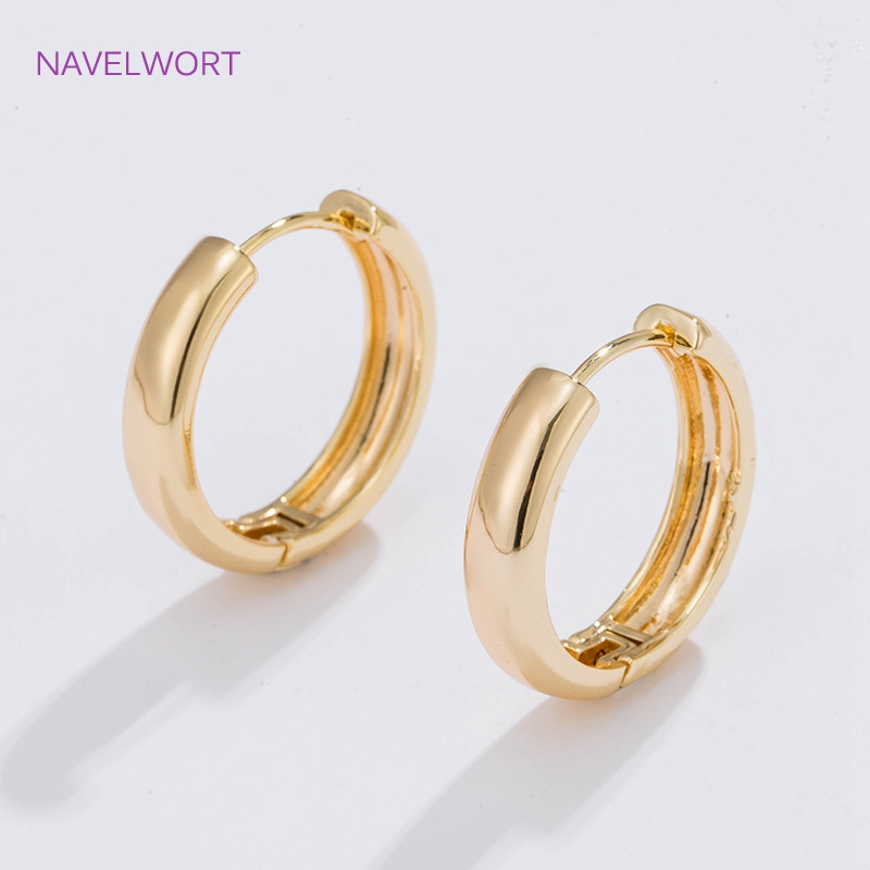 Hoop Earrings - 6 boyutları altın kaplama daire halka