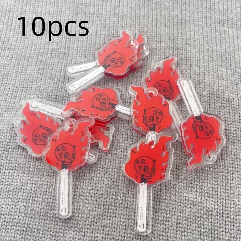 Drop Earrings - 10 adet akrilik kafatası kolye ucu,