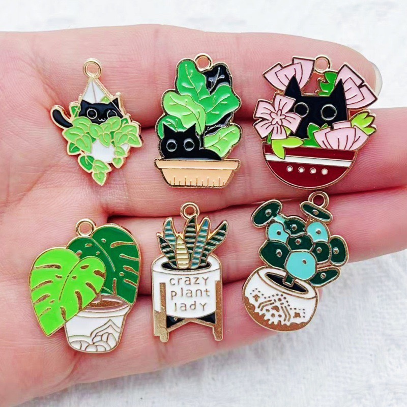 Drop Earrings - 10 adet Kaktüs Bitki Yağı Damlası