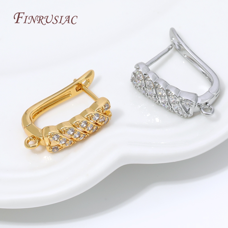 Hoop Earrings - 18 Ayar Altın Kaplama Kübik Zirkon