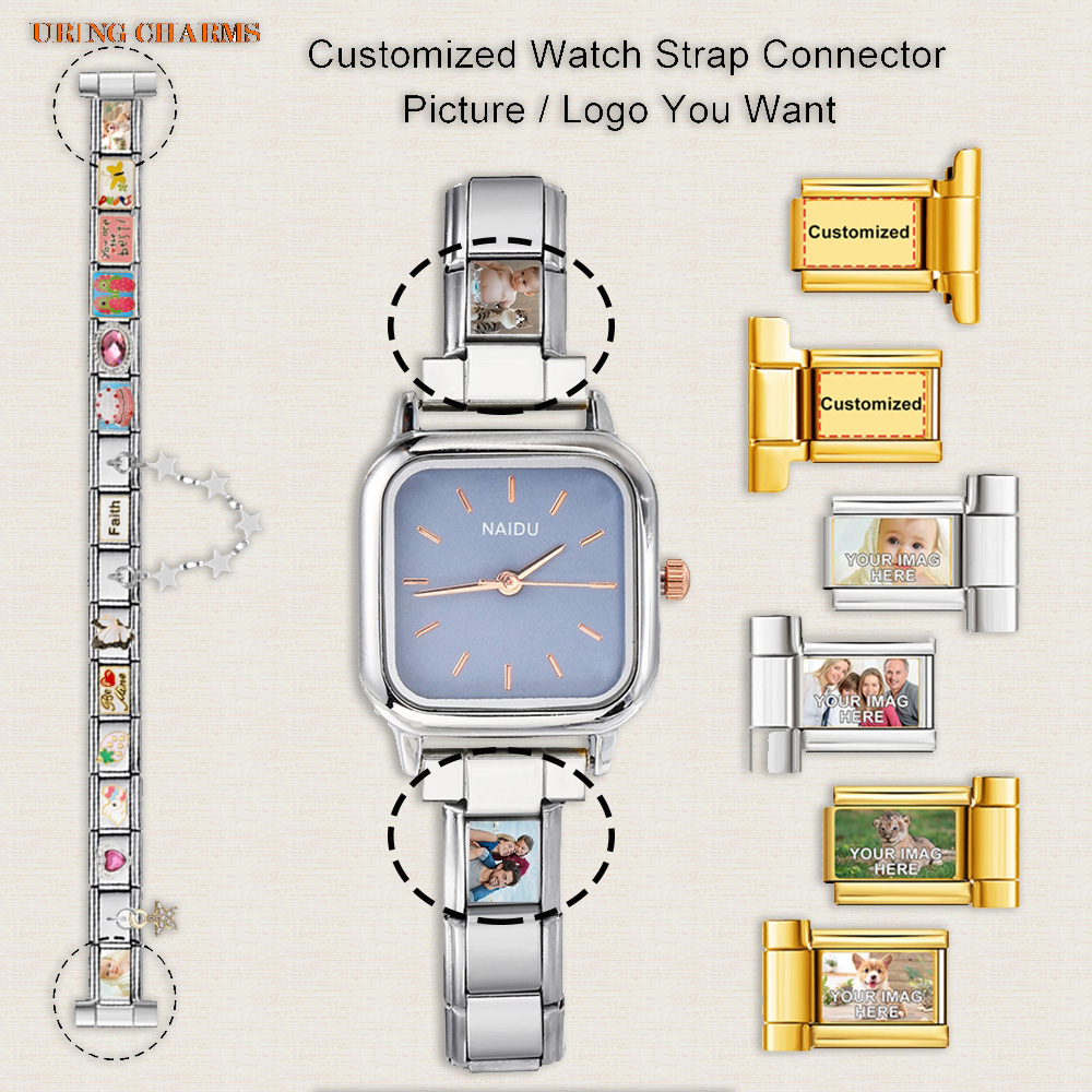 Jewelry Watches For Men - 1 çift Resim Logo Özelleştirilmiş saat
