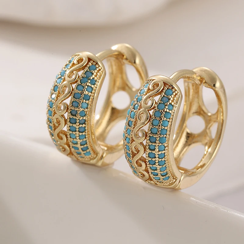 Turquoise Stone Ring - Moda Yeşil Sentetik Turkuaz Küpe Kadınlar