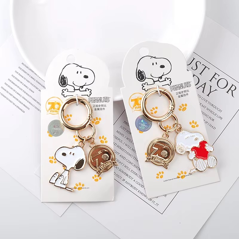 Couple Ring Set - Anime SNOOPY Charlie Metal Anahtarlık Sevimli
