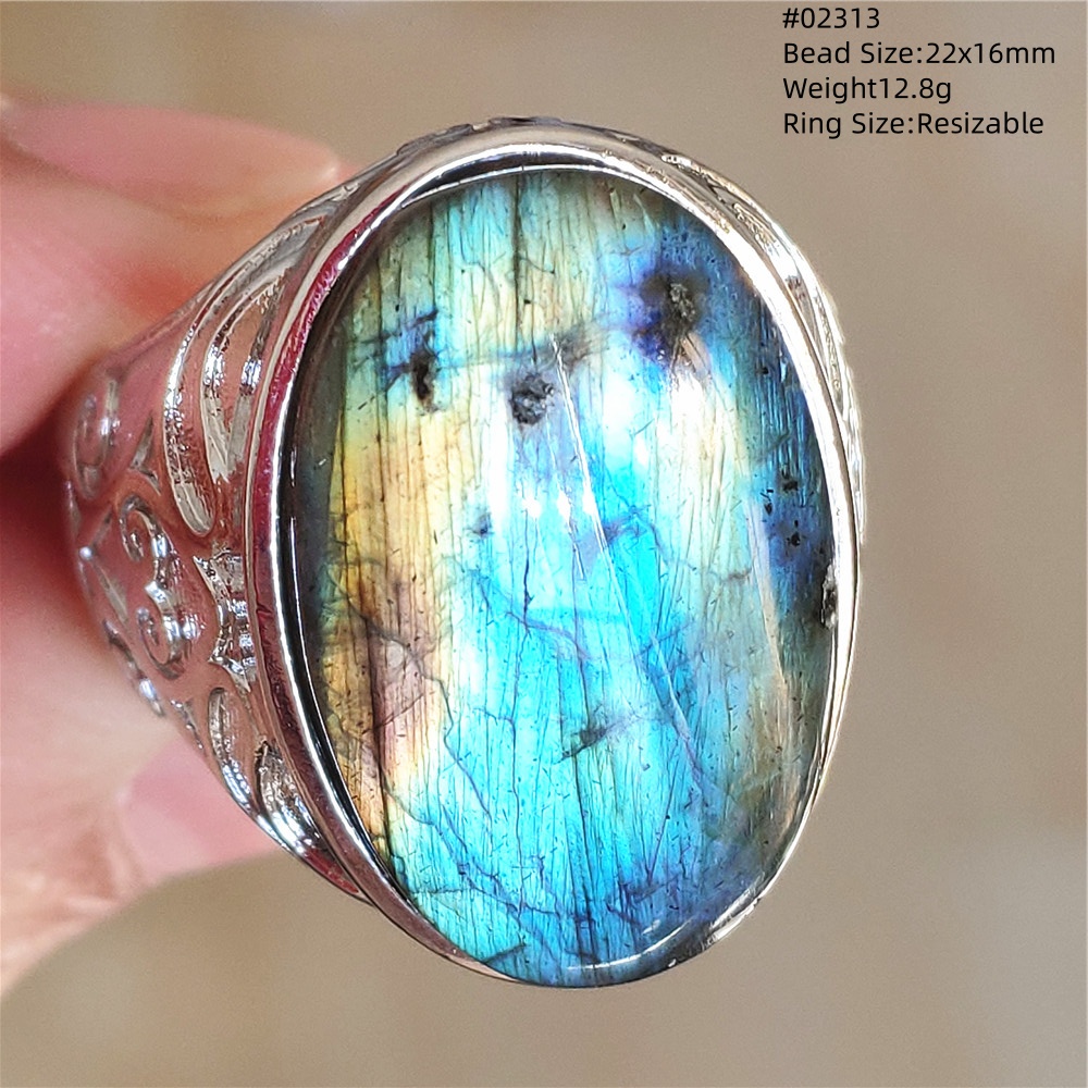 Doğal Renkli Labradorit Ayarla - Turquoise Stone Ring incelemesi ve fiyatı