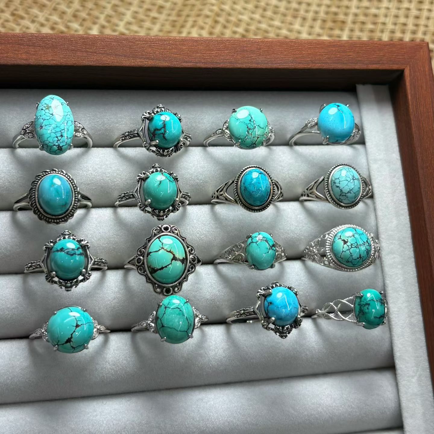 1 adet Fengbaowu Doğal Turkuaz - Turquoise Stone Ring incelemesi ve fiyatı