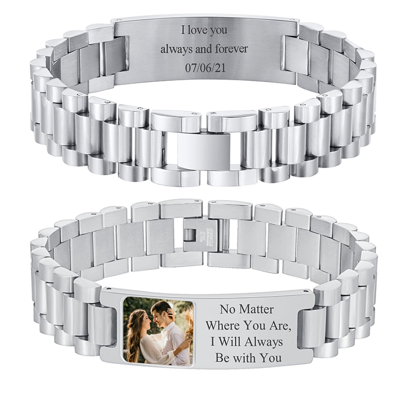 Özel Resim Metin Bilezik saat  - Jewelry Watches For Men incelemesi ve fiyatı