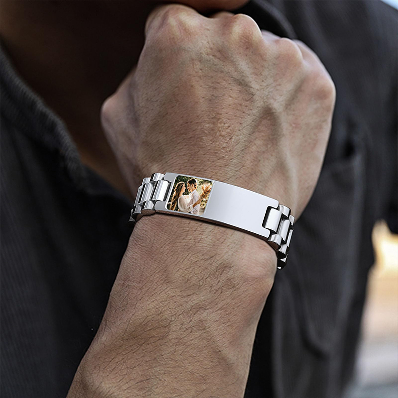 Özel Resim Metin Bilezik saat  - Jewelry Watches For Men incelemesi ve fiyatı