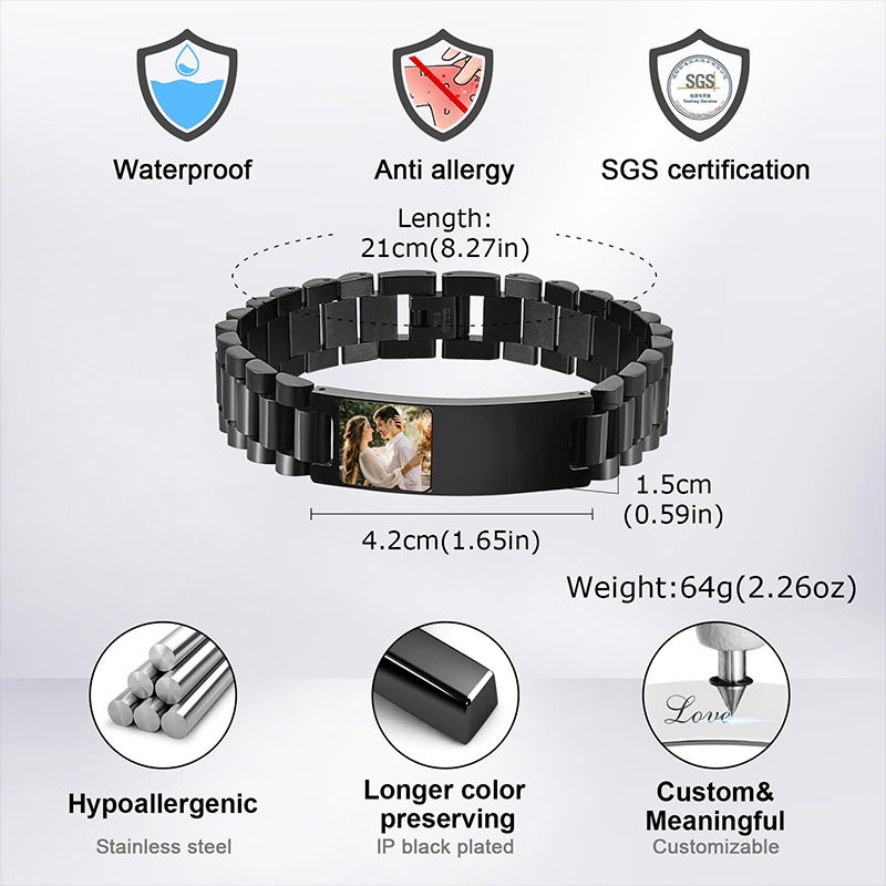 Özel Resim Metin Bilezik saat  - Jewelry Watches For Men incelemesi ve fiyatı