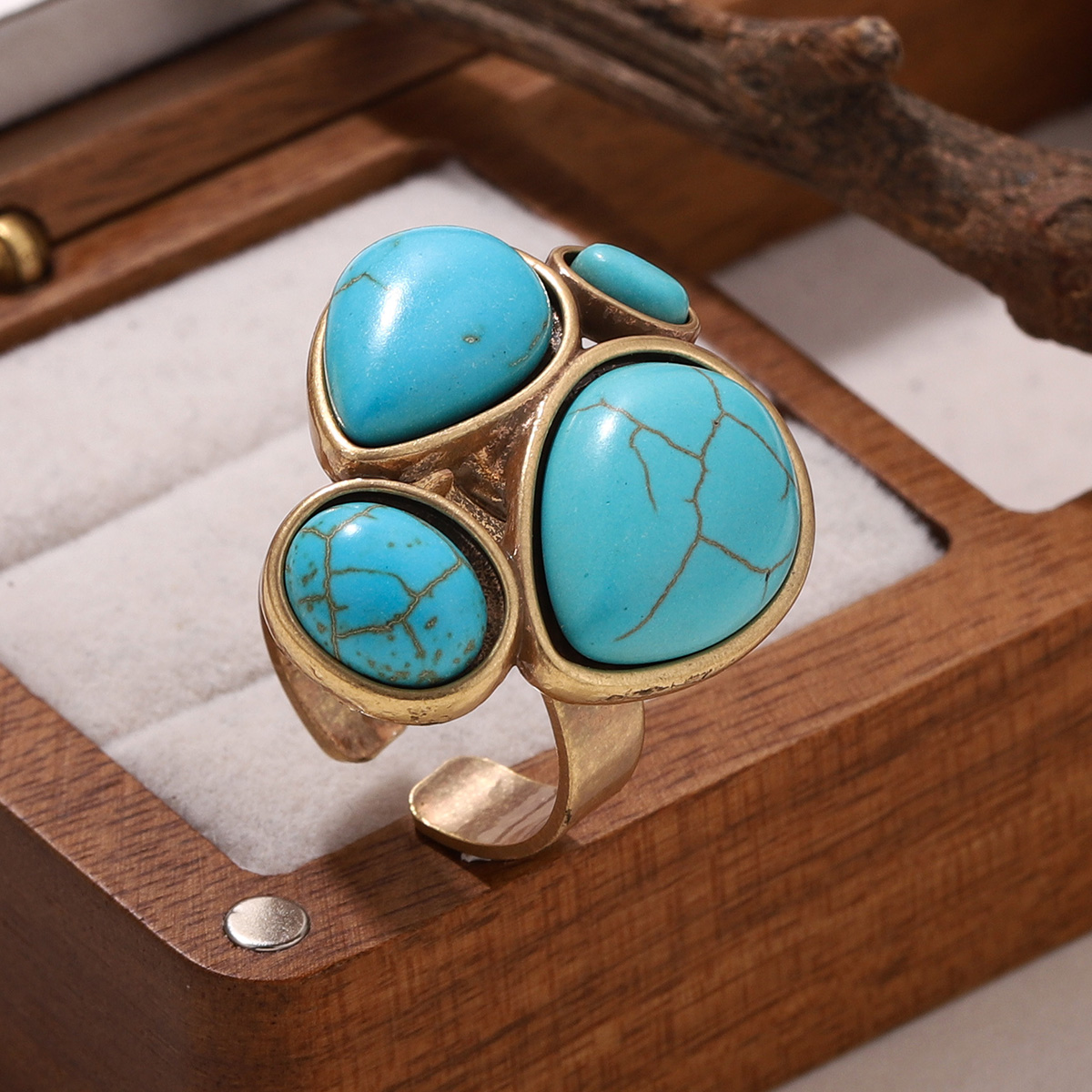 Vintage Bohemian Büyük Turkuaz - Turquoise Stone Ring incelemesi ve fiyatı