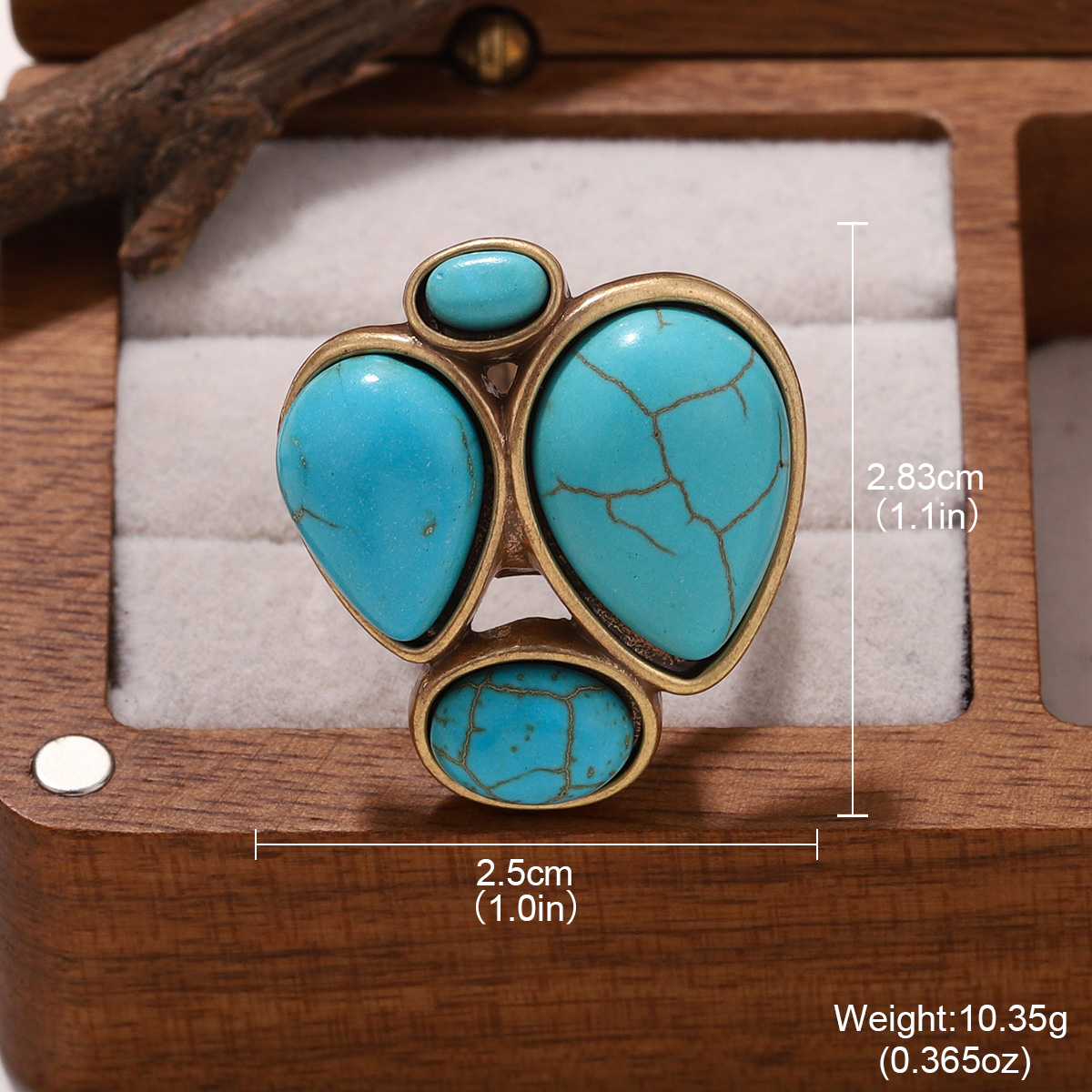 Vintage Bohemian Büyük Turkuaz - Turquoise Stone Ring incelemesi ve fiyatı