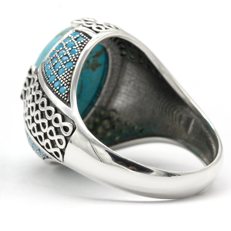 Doğal turkuaz taş yüzük erkekl - Turquoise Stone Ring incelemesi ve fiyatı