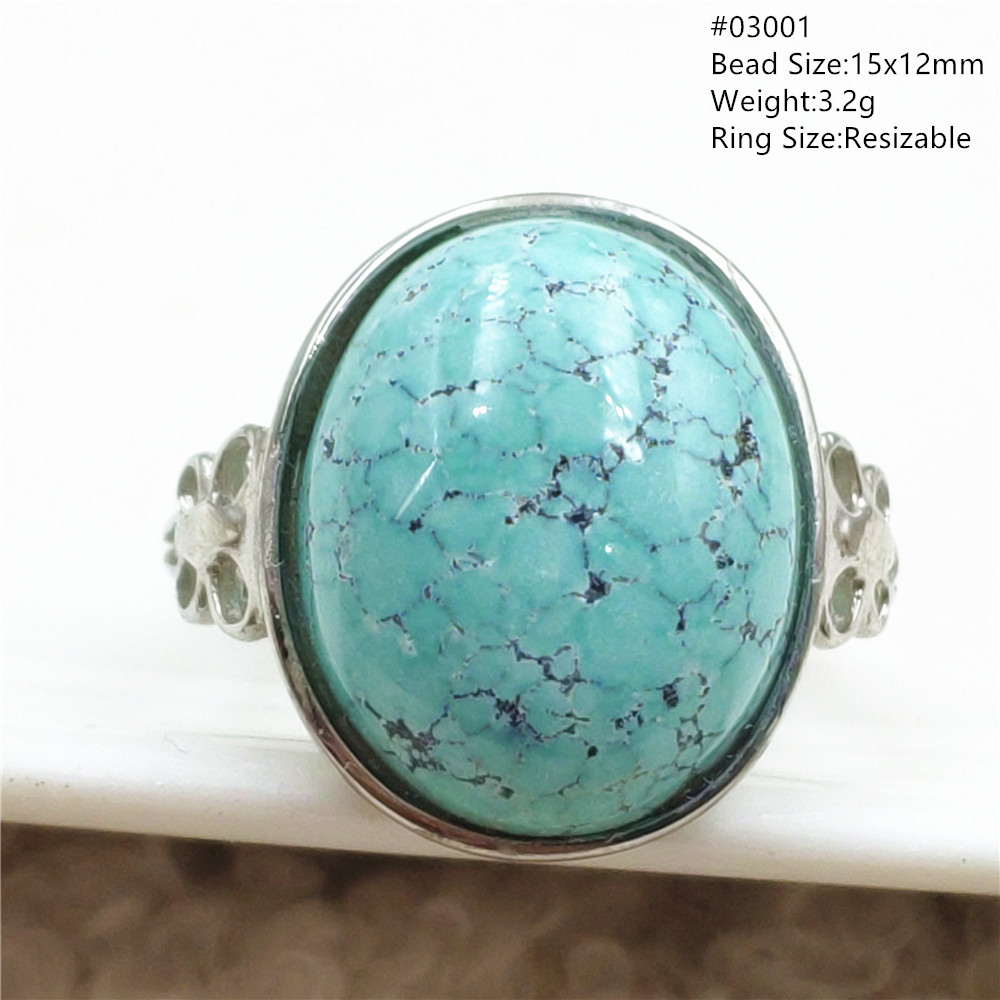 Doğal yeşil turkuaz ayarlanabi - Turquoise Stone Ring incelemesi ve fiyatı