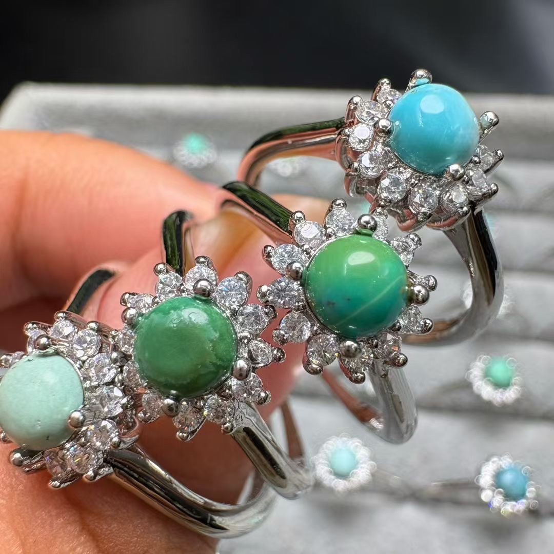 1 adet Fengbaowu doğal turkuaz - Turquoise Stone Ring incelemesi ve fiyatı